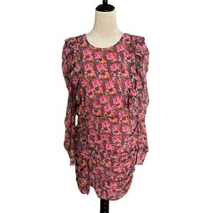 Zara draped ruffle floral mini dress